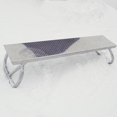 Aluminum 6' Bench with Checker Plate Top and Four Lugs.. Click to expand image