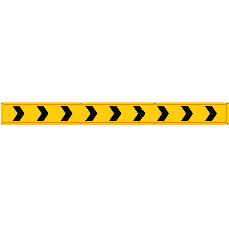 BL13 Chevrons - Bright Yellow Banner Oversized 20' x 12", tear and mildew resistant high tenacity polyester, coated with fade resistant vinyl, grommets and sleeves on sides for bamboo poles.. Click to expand image