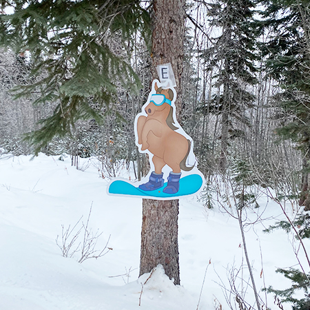 Horse Character Cutout at Kicking Horse Mountain Resort.. Click to expand image