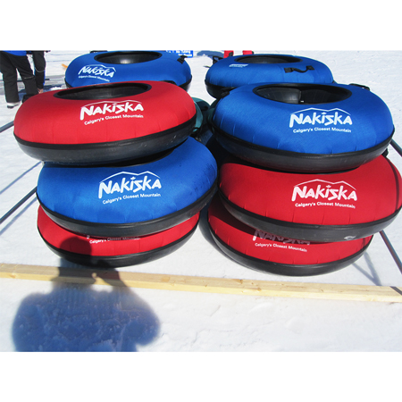 Kids Soft Bottom Snow Tubes 31" - Complete with Inner Tube and Leash - Blue Cordura.. Click to expand image