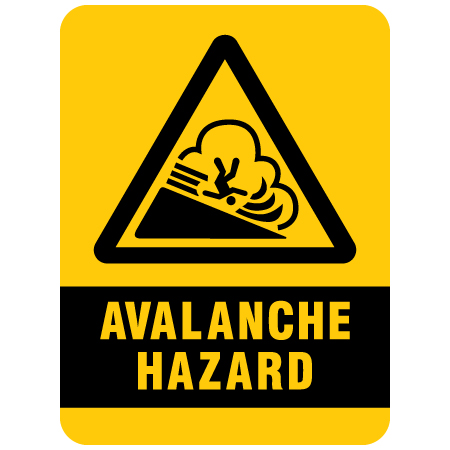 H337 18" x 24" (actual size 45x60cm) Aluminum Sign - Avalanche Hazard.. Click to expand image