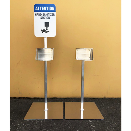 Aluminum Hand Sanitizer Stand - Freestanding 36" Tall Post.. Click to expand image
