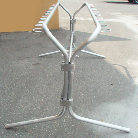 Aluminum 8' Econo Ski/Board Rack with Bottom/Lower Bar.. Click to expand image