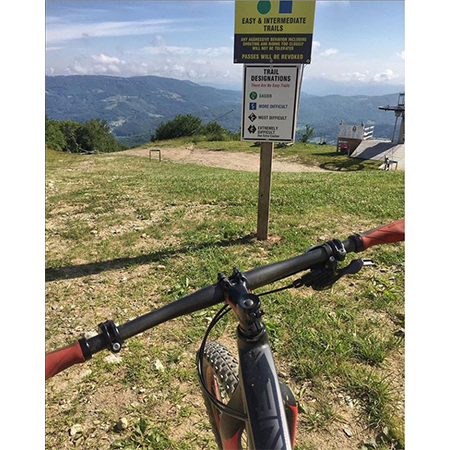B801 Trail Designations 24 x 36, 12 x 18, 18 x 24, White coroplast, 12 gauge sign grade aluminum sheeted with top quality prismatic reflective, high performance print or vinyl graphics, important information, liability, you assume the risk of injury, mountain bike, bike park, trail sign.. Click to expand image