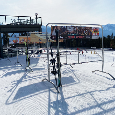 Add Sign Frame to Standard 10' Aluminum Ski Rack 36" x 96".. Click to expand image