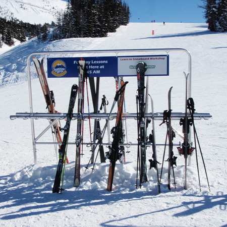 Add Sign Frame to Standard 10' Aluminum Ski Rack 36" x 96".. Click to expand image