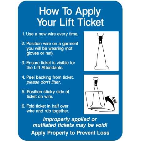 L113 How to apply your Lift Ticket - Wire 18" x 24" High Performance Vinyl Print or Reflective Print with Protective Laminate Aluminum sign for ski areas - produced by Inter-Mtn.. Click to expand image