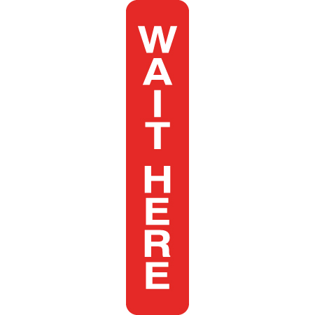 D72 Wait Here - Red Rectangle Disc 4" x 20", polythylene disc, UV protected and cost effective marking signs, holes on top to hang from rope, slots top and bottom to fit over bamboo poles, trail and ability markers.. Click to expand image