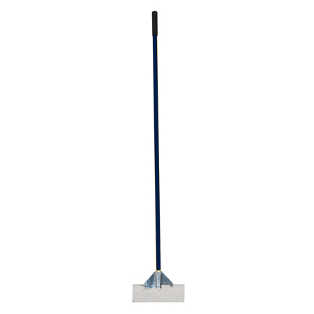 Scraper - 12" Stainless Steel Blade 66" Long Handle - Blue.. Click to expand image