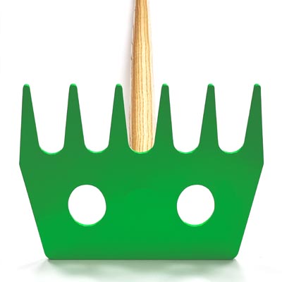 McLeod Rake by Shapeshifter Tool Co. - Fire Rake - 11" x 9" NM400 Steel Head with a 48" Round Ash Handle - 6.2 lbs (2.81 kg). Click to expand image