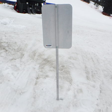 Aluminum Fence/Sign Post - 4 foot tall x 1" x 1" square sign post, round corners, no holes. Click to expand image