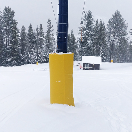 Tower Pad 6' x 6' x 2" Closed Cell Foam with Straps and Buckles Yellow 18oz Vinyl.. Click to expand image