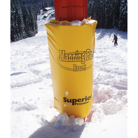 Tower Pad 5' x 4' x 4" Open Cell Foam with Straps and Buckles Yellow 18oz Vinyl.. Click to expand image