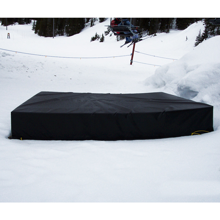 Crash Mats with Foam 6' x 6' x 30" with Mesh Air Release and 4 Webbing Handles Sewn into Seam with Velcro Closure - Yellow 18oz Vinyl.. Click to expand image