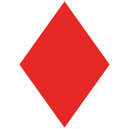 Trail markers in various colours for snowmobile trails - red diamond. Click to expand image
