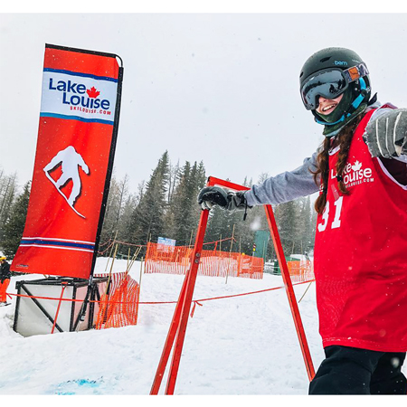 Feather banners are highly visible and portable instant advertising. Used for special events, ski races, kid centres, ski school, village accents, meeting places, mountain bike competitions, hotel entrances, golf courses, and tradeshows. Made by Inter-Mtn. Enterprises.. Click to expand image