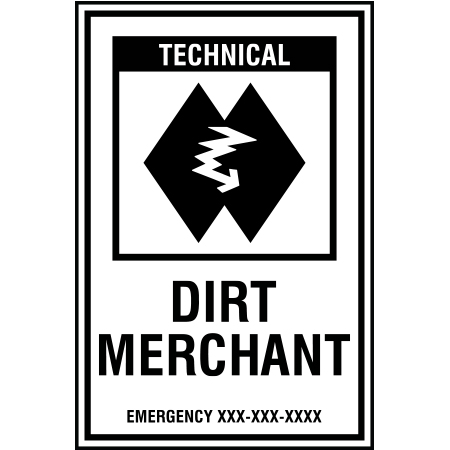 B232 12 x 18,  Double Black Diamond Technical Mountain Bike Trail Sign, Dirt Merchant, Emergency #, coroplast and 12 gauge sign grade aluminum sheeted with top quality, high performance print* or vinyl graphics, direct people in all trail systems, technical, cross-country, freeride, downhill, professional, difficulty levels, choose your symbol, custom, mountain bike risk and liability, safety, summer, trail, downhill.. Click to expand image